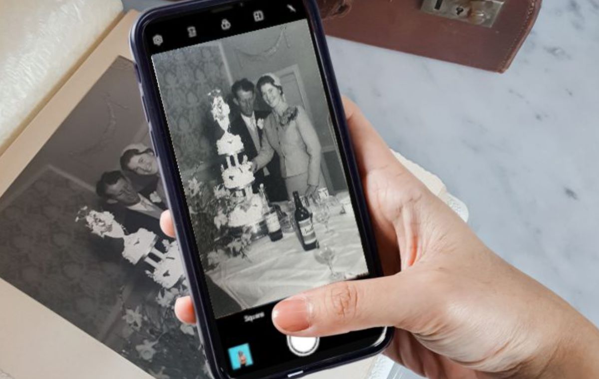 Use your phone camera to convert old printed photos to digital